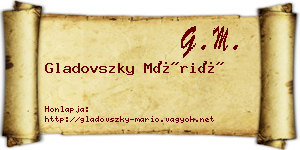 Gladovszky Márió névjegykártya